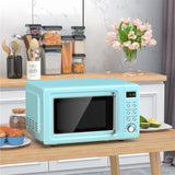0.7Cu.ft Retro Countertop Microwave Oven 700W with 5 Microwave Power, Glass Turntable & Viewing Window
