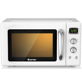 0.9Cu.ft Retro Countertop Microwave Oven 900W with Defrost & Auto Cooking Function, Glass Turntable