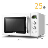 0.9Cu.ft Retro Countertop Microwave Oven 900W with Defrost & Auto Cooking Function, Glass Turntable