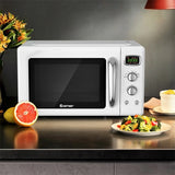0.9Cu.ft Retro Countertop Microwave Oven 900W with Defrost & Auto Cooking Function, Glass Turntable