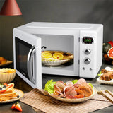0.9Cu.ft Retro Countertop Microwave Oven 900W with Defrost & Auto Cooking Function, Glass Turntable