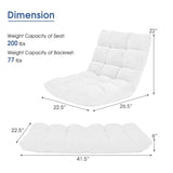 Memory Foam Floor Chair, 14-Position Adjustable Folding Gaming Sofa Chair with Back Support, Chaise Lounge Sleeper Bed Couch Recliner