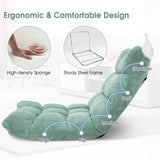 Memory Foam Floor Chair, 14-Position Adjustable Folding Gaming Sofa Chair with Back Support, Chaise Lounge Sleeper Bed Couch Recliner