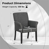 Fabric Upholstered Executive Guest Chair, Waiting Room Reception Chair with Padded Arms & Solid Rubber Wood Legs for Office Meeting Rooms