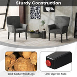 Fabric Upholstered Executive Guest Chair, Waiting Room Reception Chair with Padded Arms & Solid Rubber Wood Legs for Office Meeting Rooms