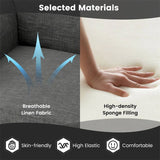 Fabric Upholstered Executive Guest Chair, Waiting Room Reception Chair with Padded Arms & Solid Rubber Wood Legs for Office Meeting Rooms