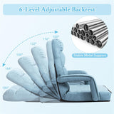 Foldable Floor Chair Recliner, Single Lazy Sofa with Ergonomic Armrest, Adjustable 5 Backrest Positions & Detachable Mat