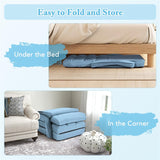 Foldable Floor Chair Recliner, Single Lazy Sofa with Ergonomic Armrest, Adjustable 5 Backrest Positions & Detachable Mat