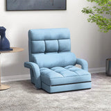 Foldable Floor Chair Recliner, Single Lazy Sofa with Ergonomic Armrest, Adjustable 5 Backrest Positions & Detachable Mat