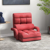 Foldable Floor Chair Recliner, Single Lazy Sofa with Ergonomic Armrest, Adjustable 5 Backrest Positions & Detachable Mat