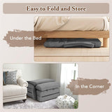 Foldable Floor Chair Recliner, Single Lazy Sofa with Ergonomic Armrest, Adjustable 5 Backrest Positions & Detachable Mat