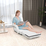 Foldable Floor Chair Recliner, Single Lazy Sofa with Ergonomic Armrest, Adjustable 5 Backrest Positions & Detachable Mat
