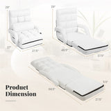 Foldable Floor Chair Recliner, Single Lazy Sofa with Ergonomic Armrest, Adjustable 5 Backrest Positions & Detachable Mat