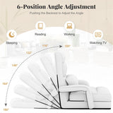 Foldable Floor Chair Recliner, Single Lazy Sofa with Ergonomic Armrest, Adjustable 5 Backrest Positions & Detachable Mat