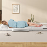 Foldable Floor Chair Recliner, Single Lazy Sofa with Ergonomic Armrest, Adjustable 5 Backrest Positions & Detachable Mat