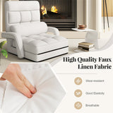 Foldable Floor Chair Recliner, Single Lazy Sofa with Ergonomic Armrest, Adjustable 5 Backrest Positions & Detachable Mat