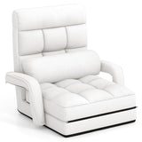 Foldable Floor Chair Recliner, Single Lazy Sofa with Ergonomic Armrest, Adjustable 5 Backrest Positions & Detachable Mat