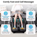 Foot Calf Leg Massager Machine with Heat, Electric Foot Massager, Shiatsu Rolling Vibration Deep Kneading Massage Therapy
