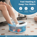 Foot Spa Bath Massager w/ Heat, Bubbles & Vibration Mode, Digital Temp Control, 12 Rollers, Pedicure Stone, Foot Soaker Tub for Relaxation