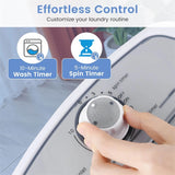 5.5lbs Portable Mini Washing Machine with Spin Dryer & Drain Hose, Semi-Auto Laundry Washer for Dorm RV