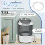 5.5lbs Portable Mini Washing Machine with Spin Dryer & Drain Hose, Semi-Auto Laundry Washer for Dorm RV
