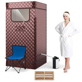 Portable Steam Sauna Personal Home Sauna Tent w/3L Steam Generator, Foldable Chair, Full-Size Indoor Steam Room for Home Spa