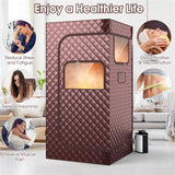 Portable Steam Sauna Personal Home Sauna Tent w/3L Steam Generator, Foldable Chair, Full-Size Indoor Steam Room for Home Spa