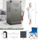Portable Steam Sauna Personal Home Sauna Tent w/3L Steam Generator, Foldable Chair, Full-Size Indoor Steam Room for Home Spa