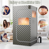 Portable Steam Sauna Personal Home Sauna Tent w/3L Steam Generator, Foldable Chair, Full-Size Indoor Steam Room for Home Spa