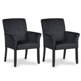 Fabric Upholstered Executive Guest Chair, Waiting Room Reception Chair with Padded Arms & Solid Rubber Wood Legs for Office Meeting Rooms