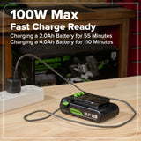 24V Cordless Battery 1/2" 400 in/lbs Drill Driver w/ 2.0Ah USB-C Battery & 30W USB-C Fast Charger