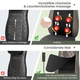Rolling Shiatsu Full Back Massager Chair Pad Massage Seat Cushion with Heat & Vibration, Removable Neck Pillow & Back Flap
