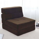 Triple Fold Down Sofa Bed, 3-in-1 Convertible Floor Couch Sleeper with Removable Cover, Padded Foam Guest Futon Lounger Chair for Living Room