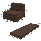 Triple Fold Down Sofa Bed, 3-in-1 Convertible Floor Couch Sleeper with Removable Cover, Padded Foam Guest Futon Lounger Chair for Living Room