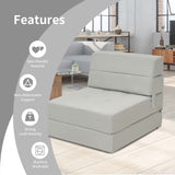 Triple Fold Down Sofa Bed, 3-in-1 Convertible Floor Couch Sleeper with Removable Cover, Padded Foam Guest Futon Lounger Chair for Living Room