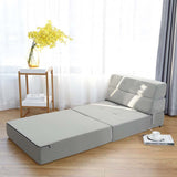 Triple Fold Down Sofa Bed, 3-in-1 Convertible Floor Couch Sleeper with Removable Cover, Padded Foam Guest Futon Lounger Chair for Living Room