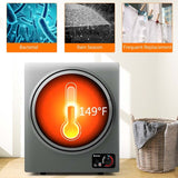 10 lbs Portable Clothes Dryer, Wall Mounted Front Load Dryer Tumble Dryer, Portable Dryer Machine for Apartments RV