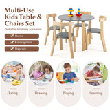 5 Piece Bentwood Kids Table & Chair Set, Toddler Activity Table with Toy Bricks & 4 Chairs for Craft Art, Daycare, Playroom & Classroom